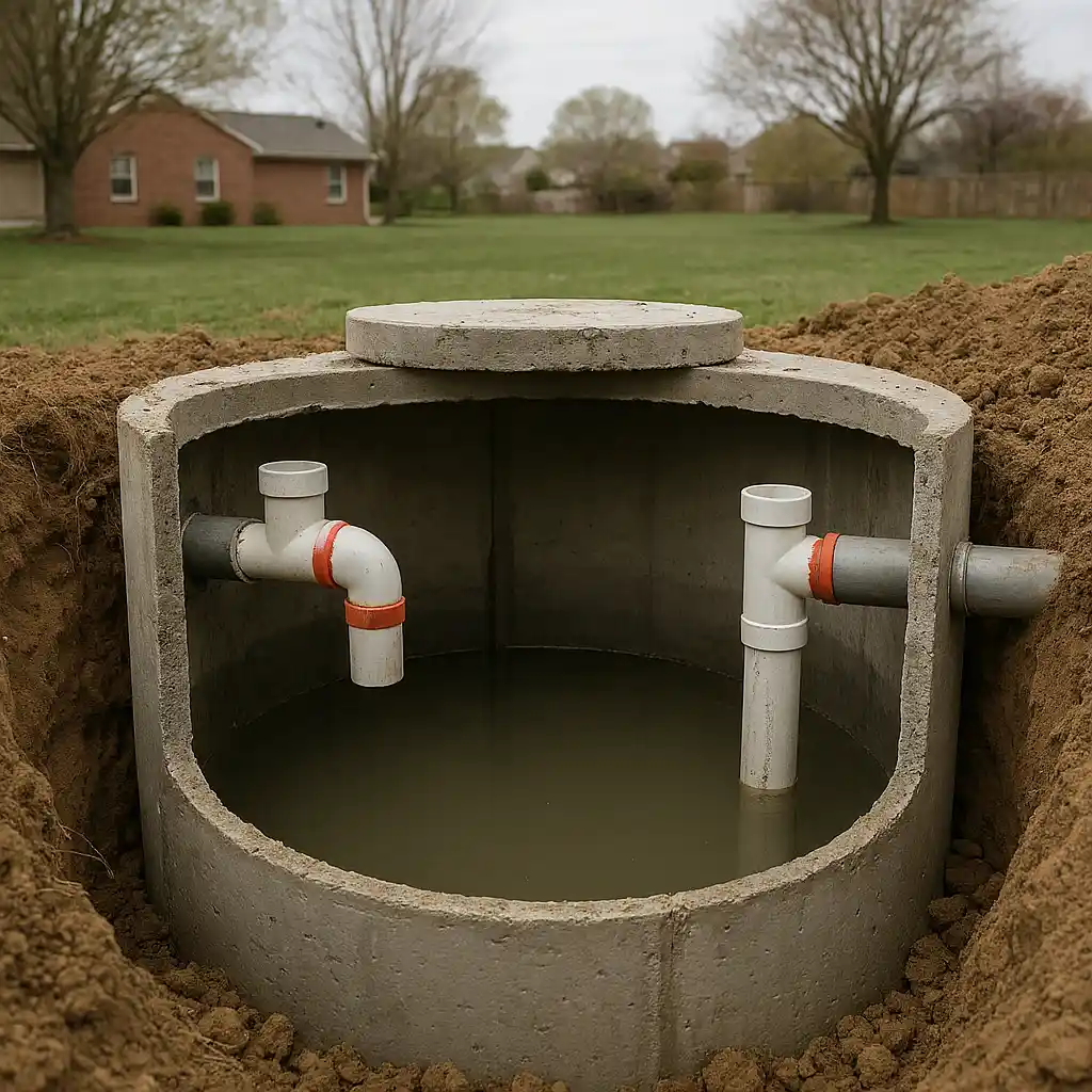 New septic system installation at a rural Lexington Kentucky property