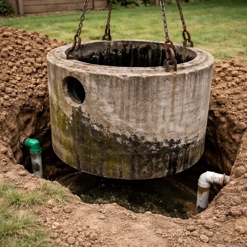 Septic tank pumping service at a Lexington Kentucky residential property