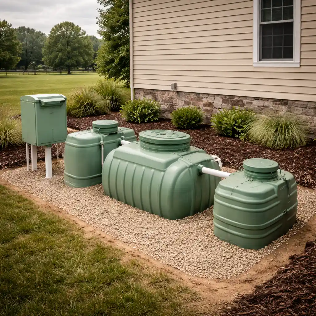 New septic system installation at a rural Fayette County Kentucky property