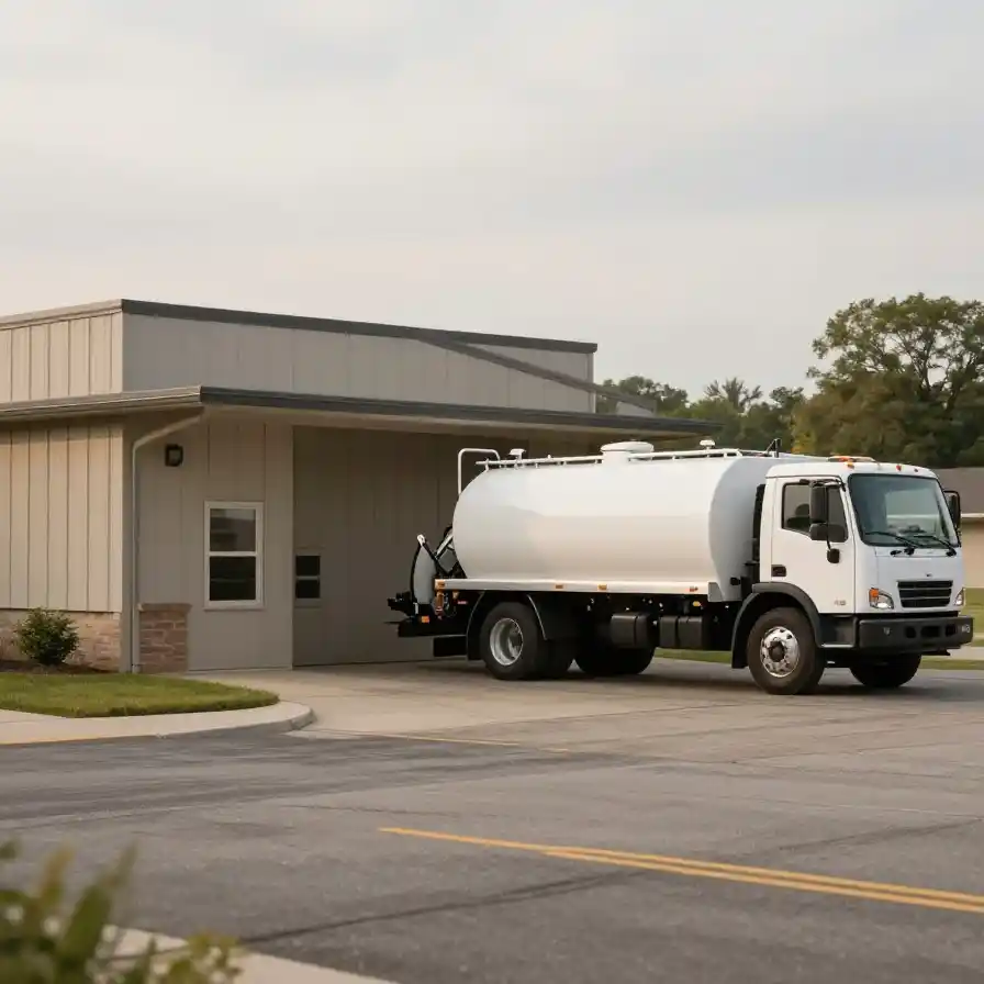 Commercial grease trap cleaning being performed at a Lexington Kentucky restaurant kitchen