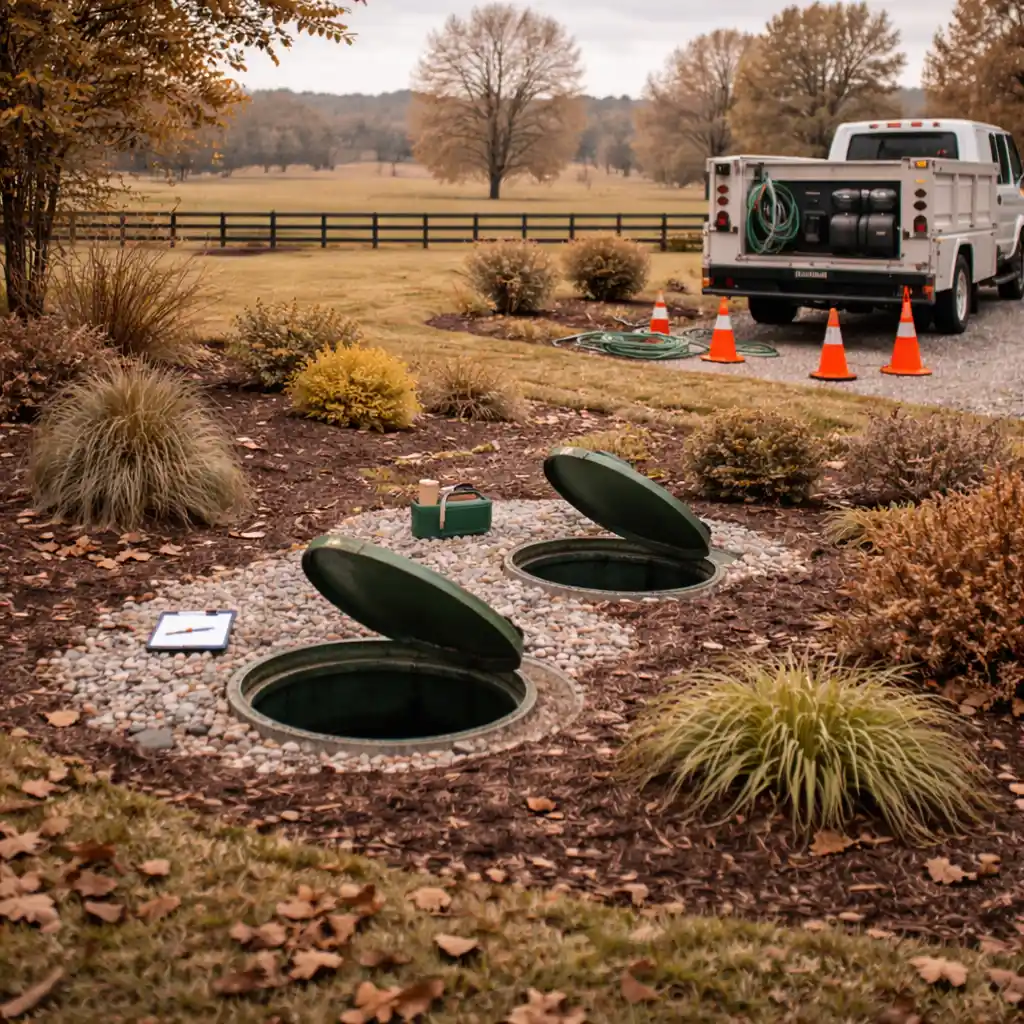 Septic system inspection with written report at a Kentucky property